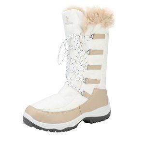 Dream Pairs Women Waterproof Winter Snow Boots Faux Fur Beige/White